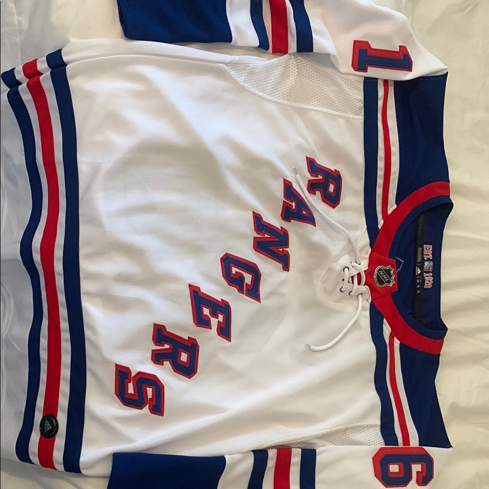 Rangers White and Blue Hockey Jersey
